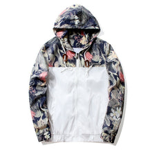 Load image into Gallery viewer, Floral Jacket Hooded Jackets Slim Fit Long Sleeve