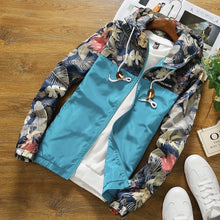 Load image into Gallery viewer, Floral Jacket Hooded Jackets Slim Fit Long Sleeve