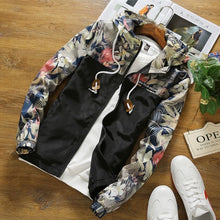 Load image into Gallery viewer, Floral Jacket Hooded Jackets Slim Fit Long Sleeve