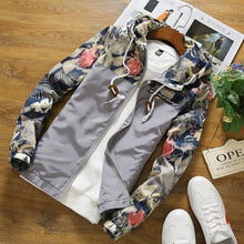 Load image into Gallery viewer, Floral Jacket Hooded Jackets Slim Fit Long Sleeve