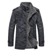 Load image into Gallery viewer, Faux Leather Jacket Long Neckline Thick Slim Fit